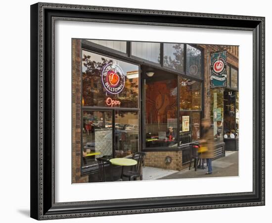 Coffee shop in the Belltown area of Seattle, Washington, USA-Janis Miglavs-Framed Photographic Print