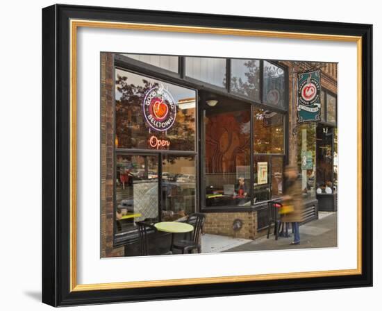 Coffee shop in the Belltown area of Seattle, Washington, USA-Janis Miglavs-Framed Photographic Print