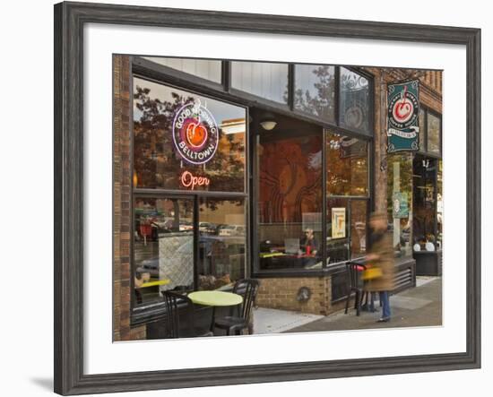 Coffee shop in the Belltown area of Seattle, Washington, USA-Janis Miglavs-Framed Photographic Print