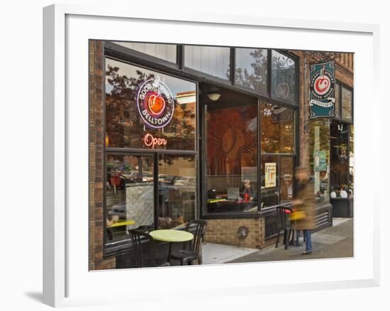 Coffee shop in the Belltown area of Seattle, Washington, USA-Janis Miglavs-Framed Photographic Print