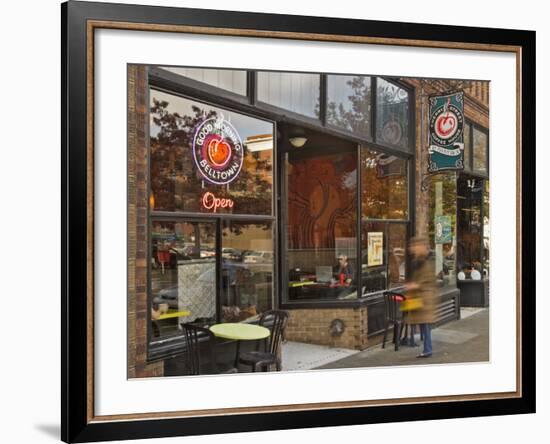 Coffee shop in the Belltown area of Seattle, Washington, USA-Janis Miglavs-Framed Photographic Print