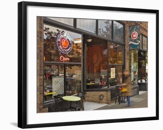 Coffee shop in the Belltown area of Seattle, Washington, USA-Janis Miglavs-Framed Photographic Print