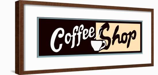 Coffee Shop Sign Or Banner-Bigelow Illustrations-Framed Art Print