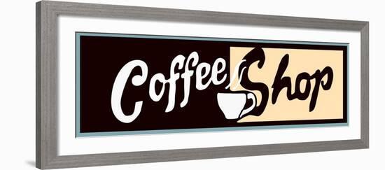 Coffee Shop Sign Or Banner-Bigelow Illustrations-Framed Art Print