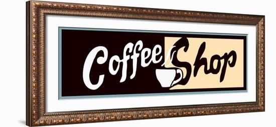 Coffee Shop Sign Or Banner-Bigelow Illustrations-Framed Art Print