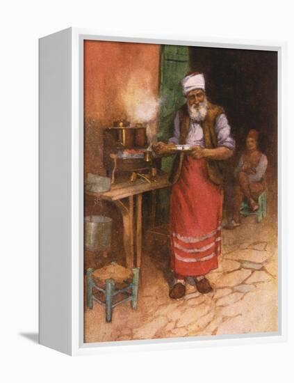 Coffee Sold in Istanbul-Warwick Goble-Framed Premier Image Canvas