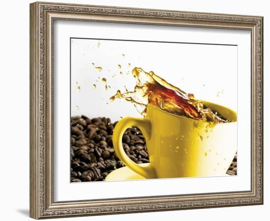 Coffee Spilling Out of a Cup-Dieter Heinemann-Framed Photographic Print