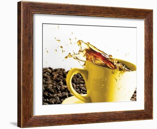 Coffee Spilling Out of a Cup-Dieter Heinemann-Framed Photographic Print