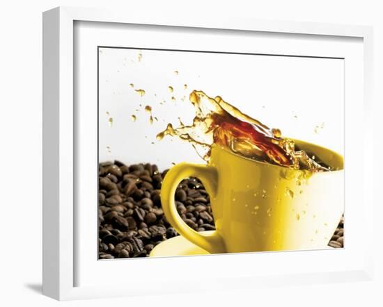 Coffee Spilling Out of a Cup-Dieter Heinemann-Framed Photographic Print