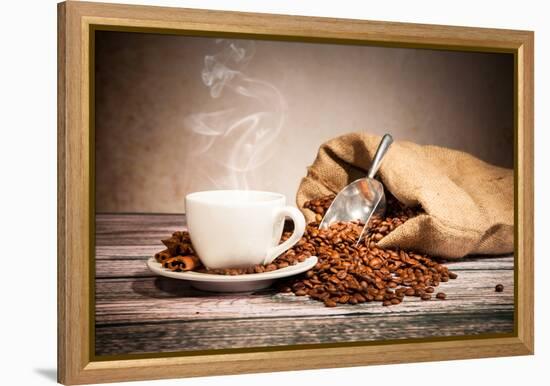 Coffee Still Life With Wooden Grinder-Jag_cz-Framed Stretched Canvas