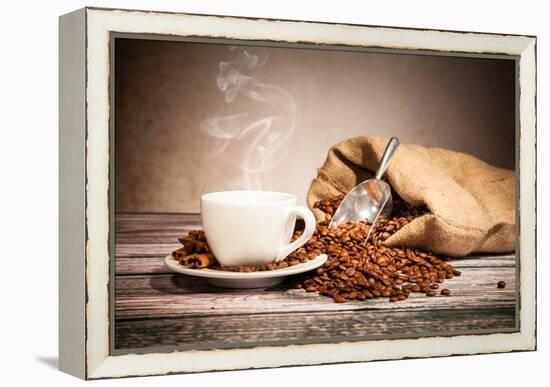 Coffee Still Life With Wooden Grinder-Jag_cz-Framed Stretched Canvas