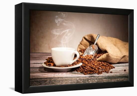 Coffee Still Life With Wooden Grinder-Jag_cz-Framed Stretched Canvas