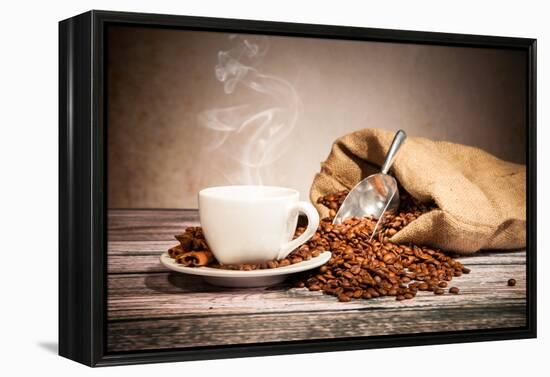 Coffee Still Life With Wooden Grinder-Jag_cz-Framed Stretched Canvas