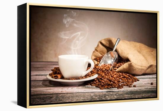 Coffee Still Life With Wooden Grinder-Jag_cz-Framed Stretched Canvas