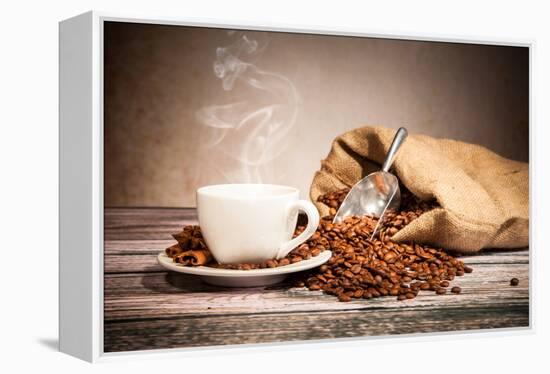 Coffee Still Life With Wooden Grinder-Jag_cz-Framed Stretched Canvas