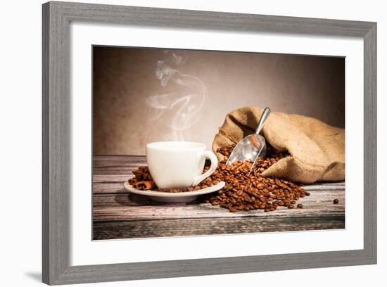 Coffee Still Life With Wooden Grinder-Jag_cz-Framed Art Print