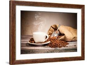 Coffee Still Life With Wooden Grinder-Jag_cz-Framed Art Print