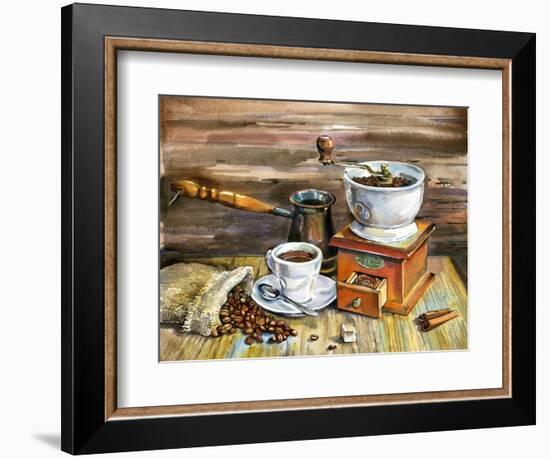 Coffee Still Life-yurchak alevtina-Framed Premium Giclee Print