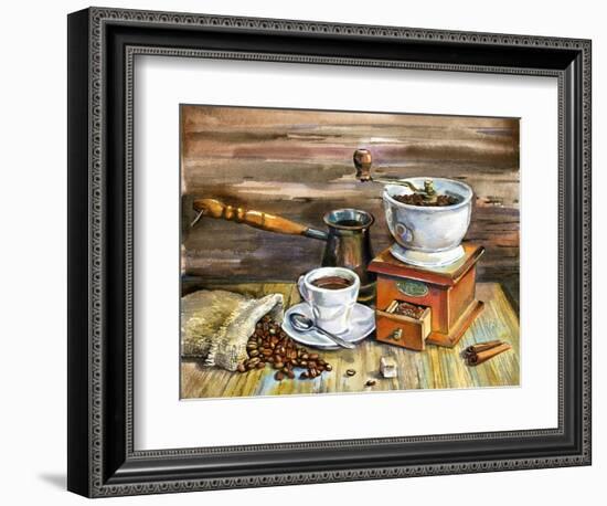 Coffee Still Life-yurchak alevtina-Framed Premium Giclee Print