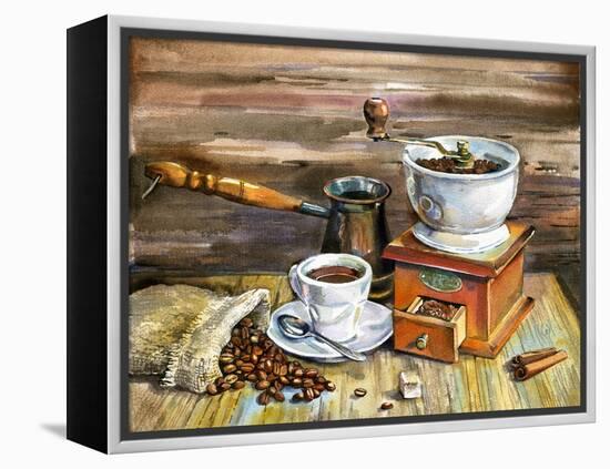 Coffee Still Life-yurchak alevtina-Framed Stretched Canvas