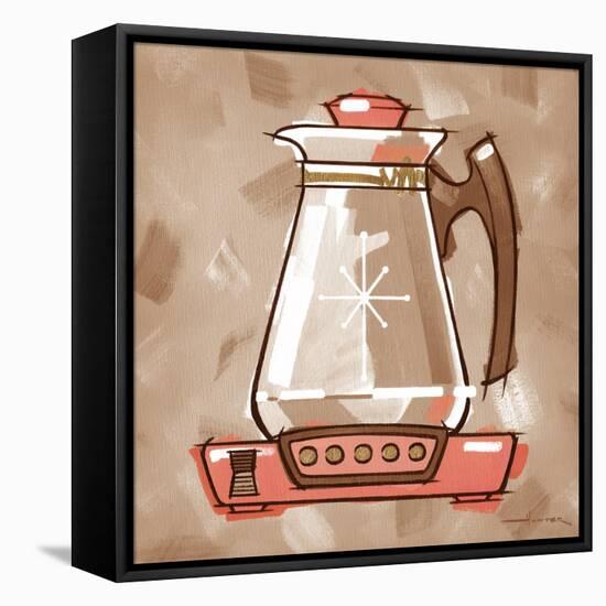 Coffee Warmer coral & brown-Larry Hunter-Framed Premier Image Canvas