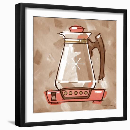 Coffee Warmer coral & brown-Larry Hunter-Framed Giclee Print