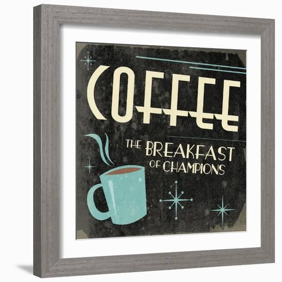 Coffee-Jace Grey-Framed Art Print