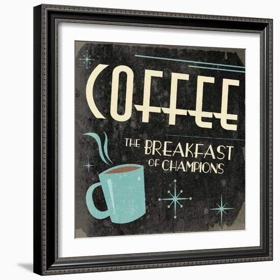 Coffee-Jace Grey-Framed Art Print