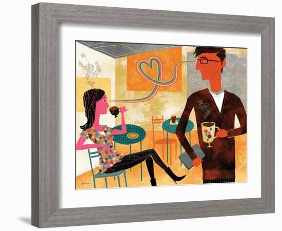 Coffeeshop Love-Richard Faust-Framed Art Print