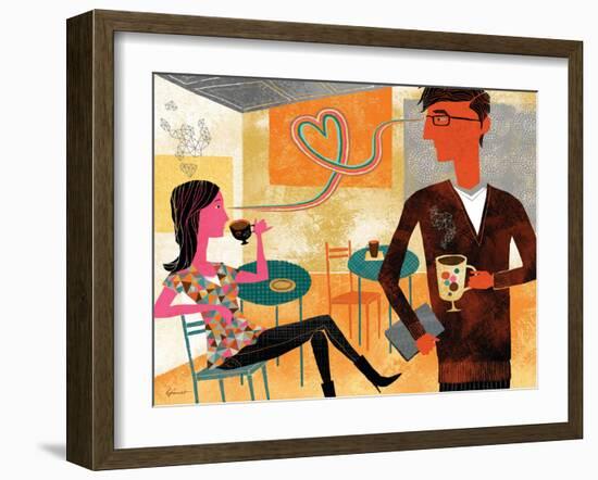 Coffeeshop Love-Richard Faust-Framed Art Print