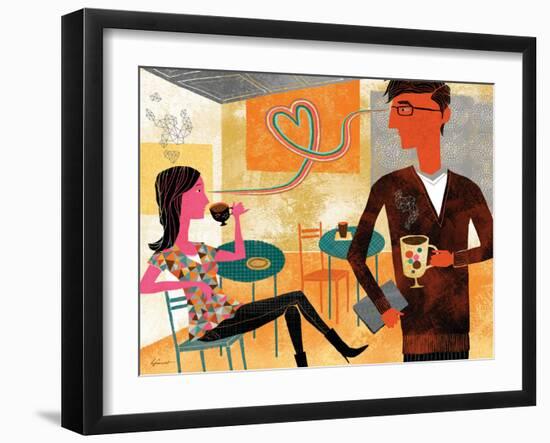 Coffeeshop Love-Richard Faust-Framed Art Print