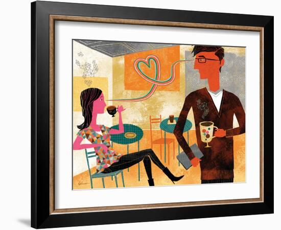 Coffeeshop Love-Richard Faust-Framed Art Print