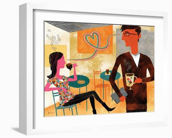 Coffeeshop Love-Richard Faust-Framed Art Print