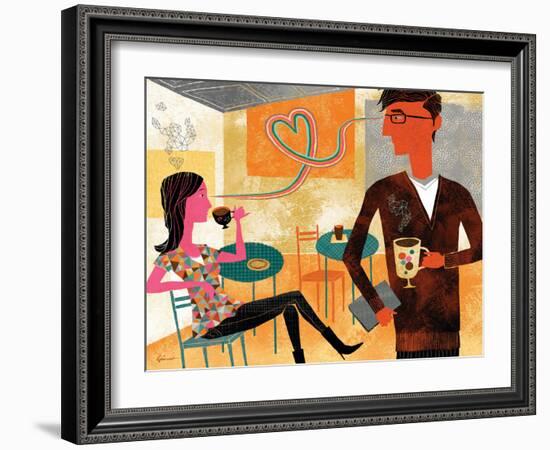 Coffeeshop Love-Richard Faust-Framed Art Print