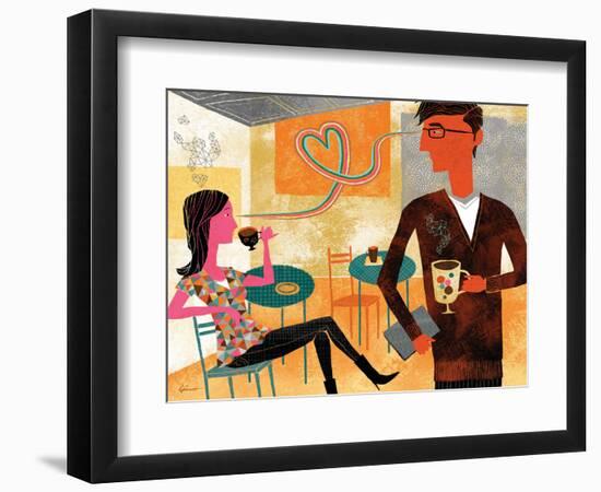 Coffeeshop Love-Richard Faust-Framed Art Print