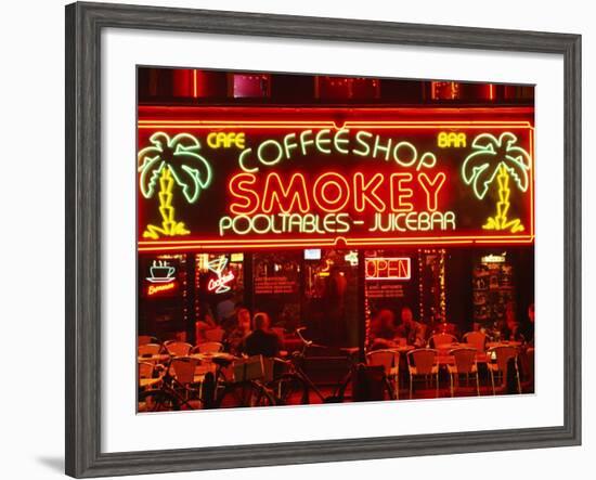 Coffeeshop, Rembrandtsplein, Amsterdam, the Netherlands (Holland)-Sergio Pitamitz-Framed Photographic Print