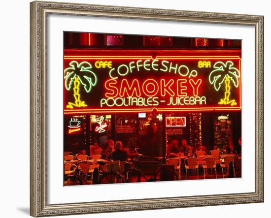 Coffeeshop, Rembrandtsplein, Amsterdam, the Netherlands (Holland)-Sergio Pitamitz-Framed Photographic Print