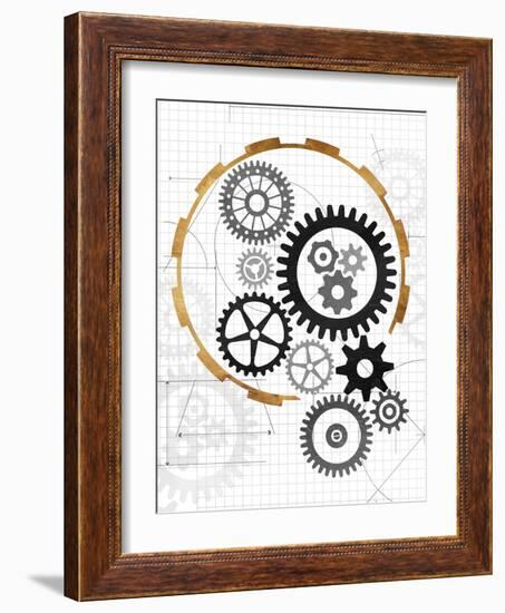 Cog Blueprints-Jace Grey-Framed Art Print