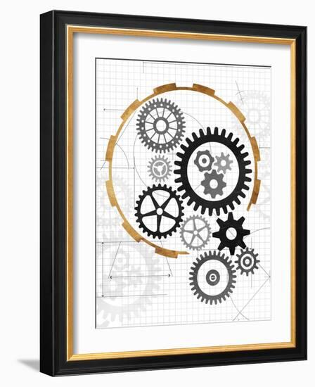 Cog Blueprints-Jace Grey-Framed Art Print