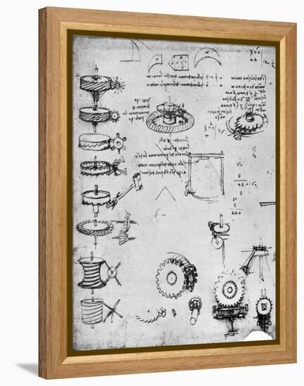 Cog Wheels (Detail), Late 15th or Early 16th Century-Leonardo da Vinci-Framed Premier Image Canvas