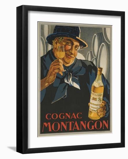 Cognac Montagon, 1920s French Advertising Poster-null-Framed Giclee Print