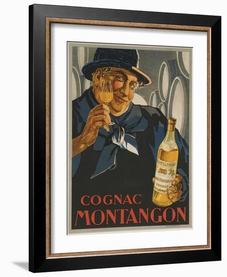 Cognac Montagon, 1920s French Advertising Poster-null-Framed Giclee Print