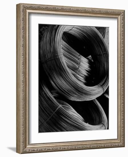 Coiled Rod Ready to Draw into Wire at Aluminum Company of America Plant-Margaret Bourke-White-Framed Premium Photographic Print