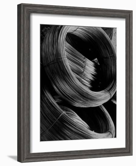 Coiled Rod Ready to Draw into Wire at Aluminum Company of America Plant-Margaret Bourke-White-Framed Premium Photographic Print