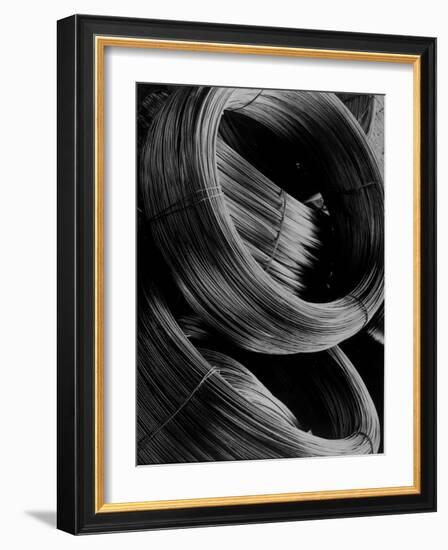 Coiled Rod Ready to Draw into Wire at Aluminum Company of America Plant-Margaret Bourke-White-Framed Photographic Print