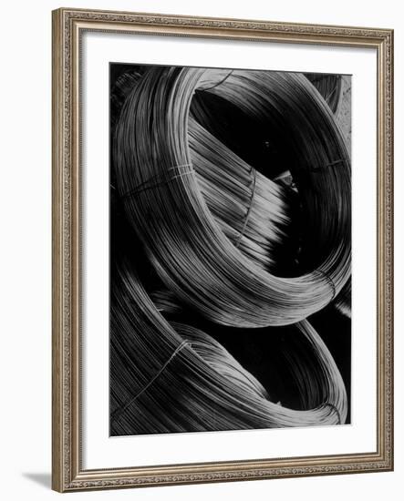 Coiled Rod Ready to Draw into Wire at Aluminum Company of America Plant-Margaret Bourke-White-Framed Photographic Print