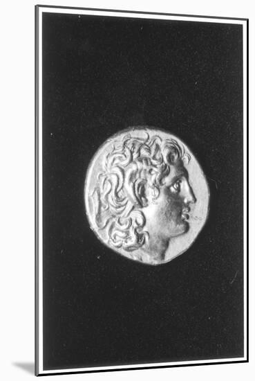 Coin Bearing the Head of Alexander the Great with the Horns of the Egyptian God Amun-null-Mounted Giclee Print