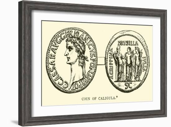 Coin of Caligula-English School-Framed Giclee Print