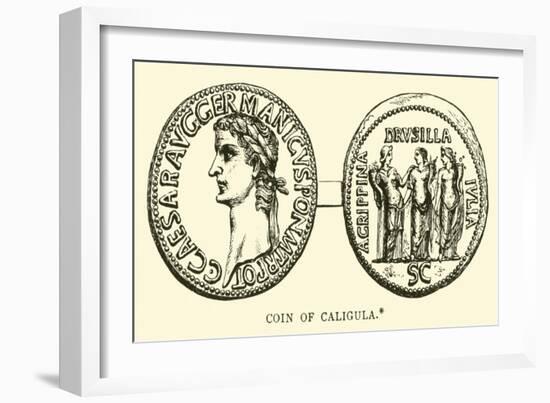 Coin of Caligula-English School-Framed Giclee Print