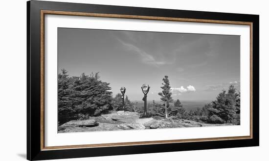 Coin operated binoculars on Grandfather Mountain, Grandfather Mountain State Park, Linville, Nor...-Panoramic Images-Framed Photographic Print